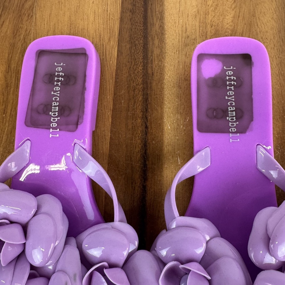 Womens Jeffrey Campbell Floralee Purple Jelly Thong Flip Flops Sandals Size‎ 8 M - Picture 2 of 8